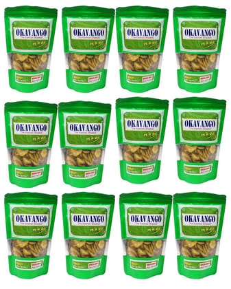 Okavango Green Chilli Banana Chips, Spicy & Tangy 100 gms X Pack of 12