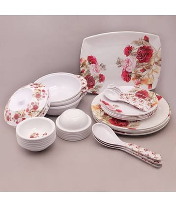 Homepro Rose Red & Pink Melamine 40 Pcs Dinner Set
