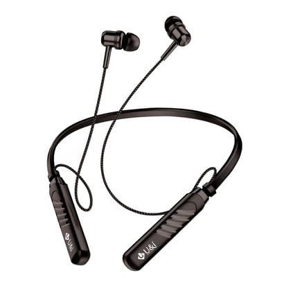 U&i Battle Series 40 Hours Music Time Bluetooth Neckband with Intelligent Noise Reduction and Dual Modes-Black