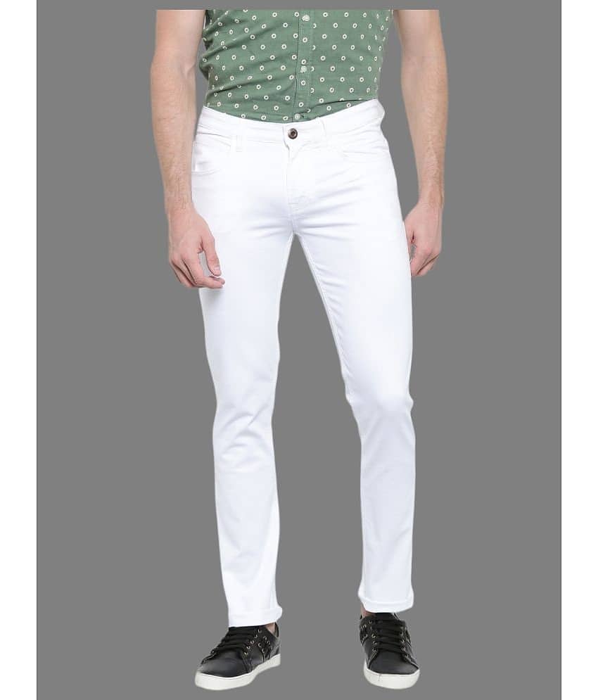 x20 - White Denim Slim Fit Men's Jeans ( Pack of 1 )