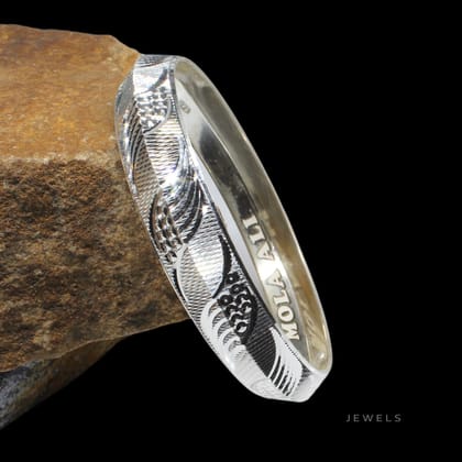 Real Sterling Silver Mola Ali Men's Bangle-Dia 6 CM (Circ 7.42 Inch)