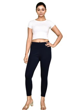 003AFR 4Cats Free Size Royal Ankle Cut Leggings - Black