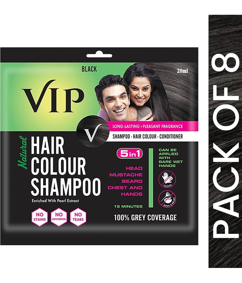 VIP Hair Colour Shampoo Ammonia Free Permanent Hair Color 160 mL Black