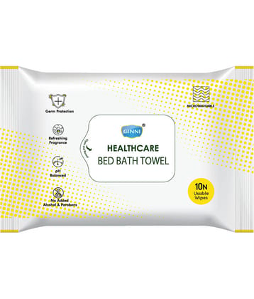 Ginni Healthcare Bed Bath Towel For Adults, Patients (Pack of 4) (10 Wipes/Pack) Wet Wipes ( 40 Pcs )