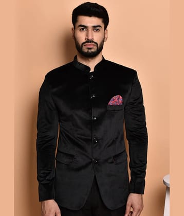PRINTCULTR Velvet Men's Blazer - Black ( Pack of 1 )