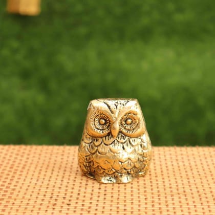 Brass Feng Shui Owl Bird Idol Of Wisdom And Protection - 2 Inch Height