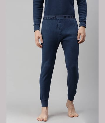 Lux Cottswool Pack of 1 Cotton Blend Thermal Bottoms For Men's ( Blue )