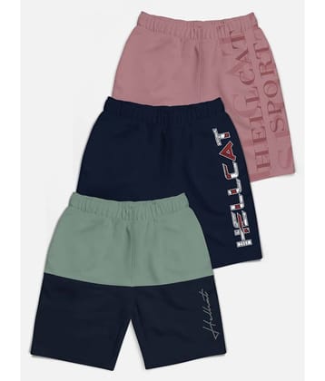 HELLCAT Pack of 3 Cotton Blend Shorts For Boys ( Multicolor )