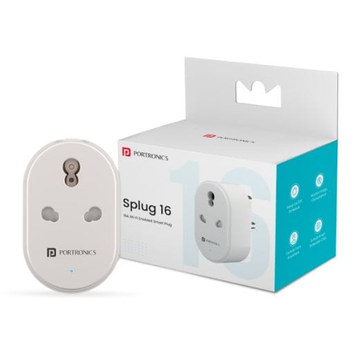 Portronics Splug 16 Wifi 16A Smart Plug (White)