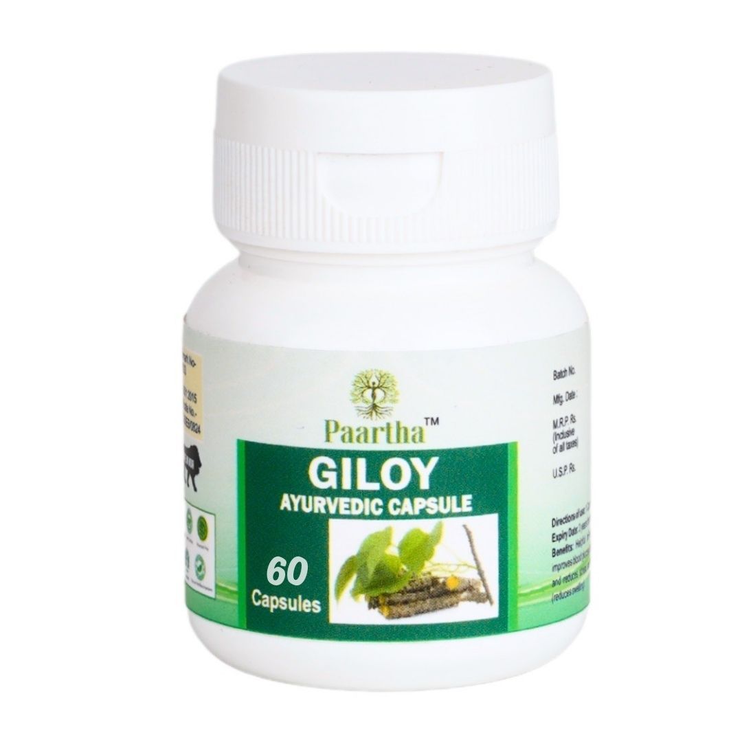 Paartha Ayurveda Giloy Capsules for Fever & Immunity Support
