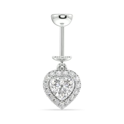 Solitaire heart hanging pair-Screw attachment