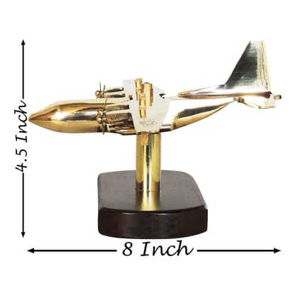 Brass & Wooden Home Decorative Aeroplane, Hawai Jahaj (MRMAS229 C)