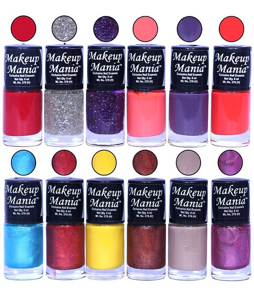 Makeup Mania Nail Polish Set of 12 Pcs, Nail Paint of 6ml each x 12 Pcs, MultiColor Combo Set No.108