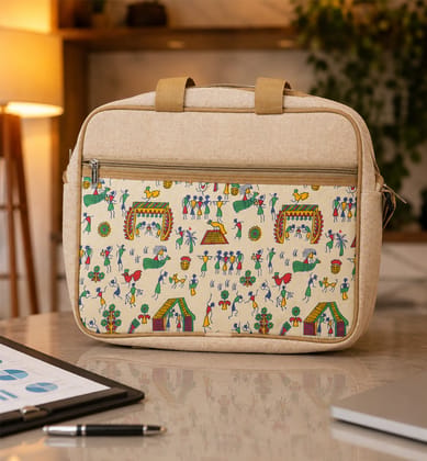 Handcrafted Jute Laptop Bag with Cushion Handcrafted Jute Laptop Bag with Cushion