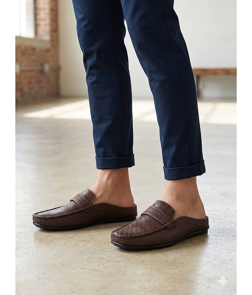 Sir Corbett SS26 Men's Casual Pu Mules Brown Men's Mules Shoes