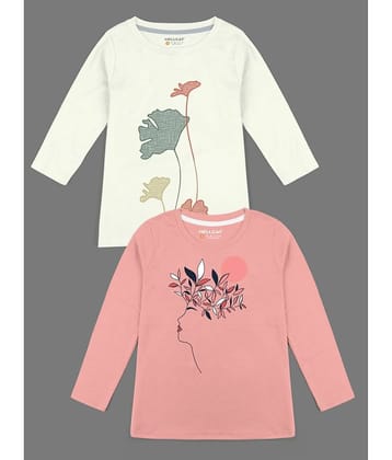 HELLCAT Pack of 2 Girls Cotton Blend T-Shirt ( Multicolor )