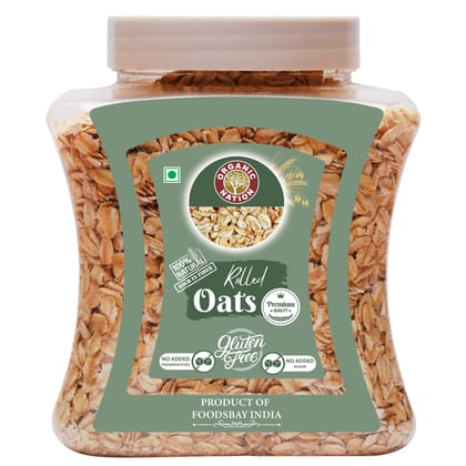 Organic Nation Rolled Oats 600g | 100% Whole Grain | High Protein & Fibre | Gluten-Free | Healthy Breakfast | Ideal for Overnight Oats, Smoothies & Baking | Vegan & Natural