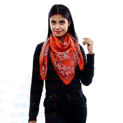 Eri Silk Printed Scarf Yellow