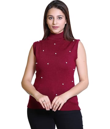 Varenyam Acrylic Purple Buttoned Cardigans -