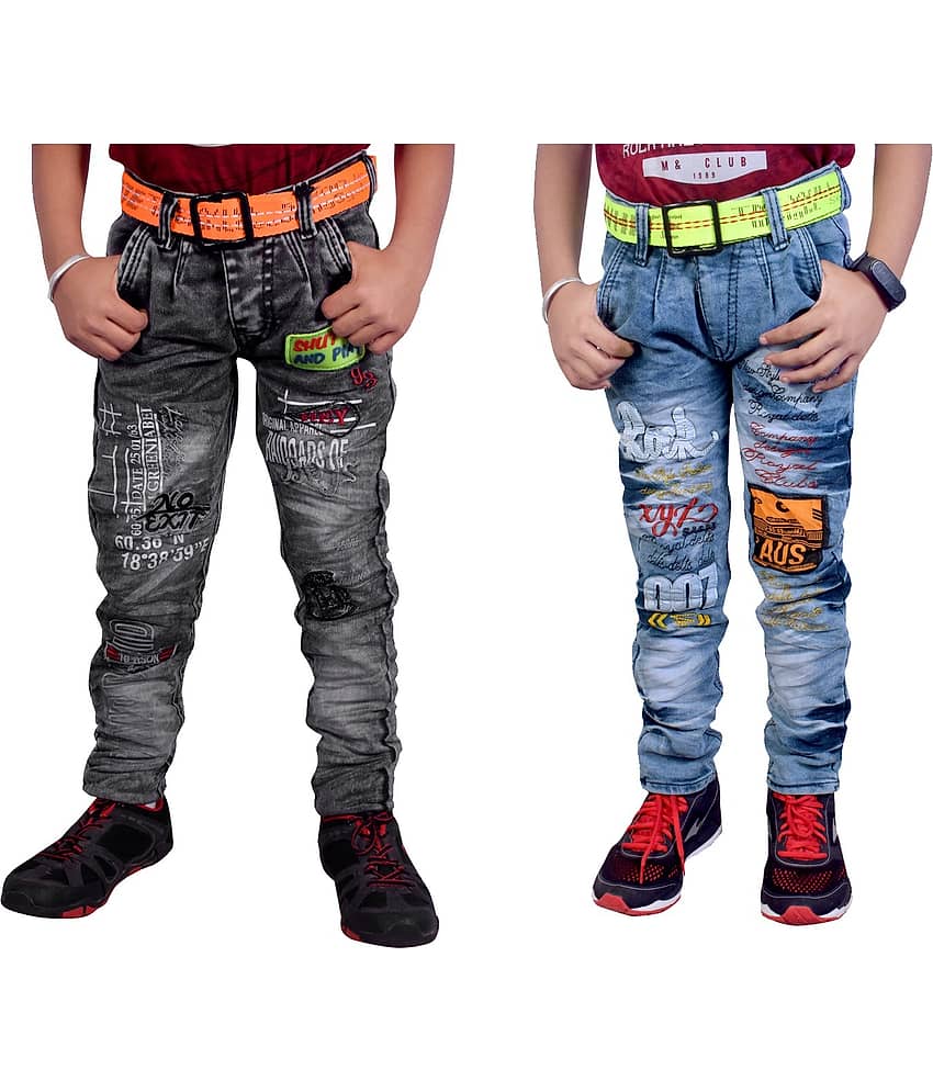 Kundan Pack of 2 Boys Cotton Blend Jeans ( Multi )