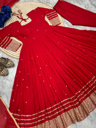 Beautiful Party Wear Look Anarkali Gown And Pent With Dupatta Beautiful Party Wear Look Anarkali Gown And Pent With Dupatta