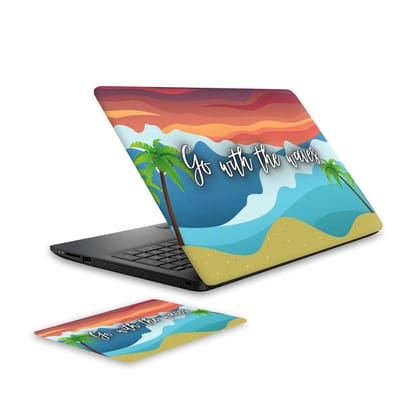 Go With The Waves Laptop Skin and Mouse Pad Combo Go With The Waves Laptop Skin and Mouse Pad Combo