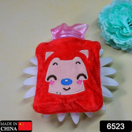 Pink Cat small Hot Water Bag with Cover for Pain Relief, Neck, Shoulder Pain and Hand, Feet Warmer, Menstrual Cramps.