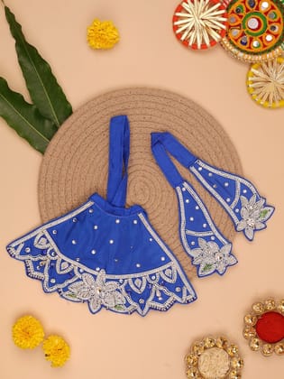 Saawan Sugandh Royal Blue Lehenga Dhoti with Patka & Shringar Set-2 inch / Royal Blue