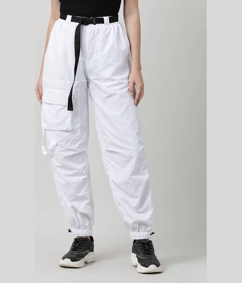 Bene Kleed Women Parachute Fit High-Rise Cargos Trousers