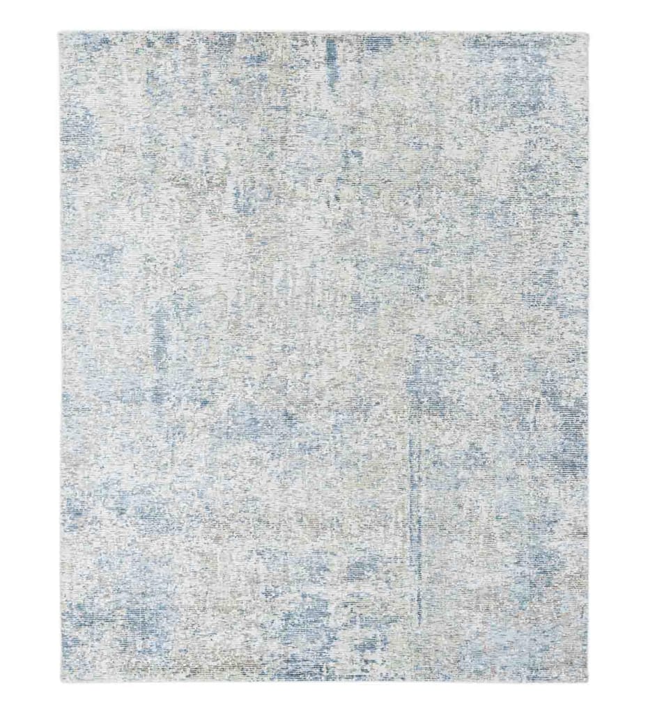 Neu Looms Handmade Viscose Wool Anti-Skid Rug for Bedroom, Living Room, Nursery, Dorm, Playroom & Reading Area (Size 6x9 Feet, Blue-Beige)