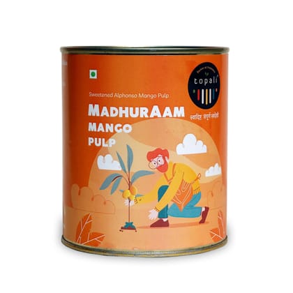 Madhuraam Mango Pulp (850 gm) | Sweetened Alphonso Pulp, Ready-to-Use | No Artificial Colors or Flavors | For Desserts & Drinks