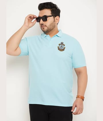 GET GOLF Pack of 1 Cotton Blend Regular Fit Solid Half Sleeves Men's Polo T Shirt ( Aqua )