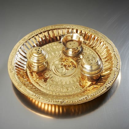 Brass Puja Thali Set (ZMAS218 C)