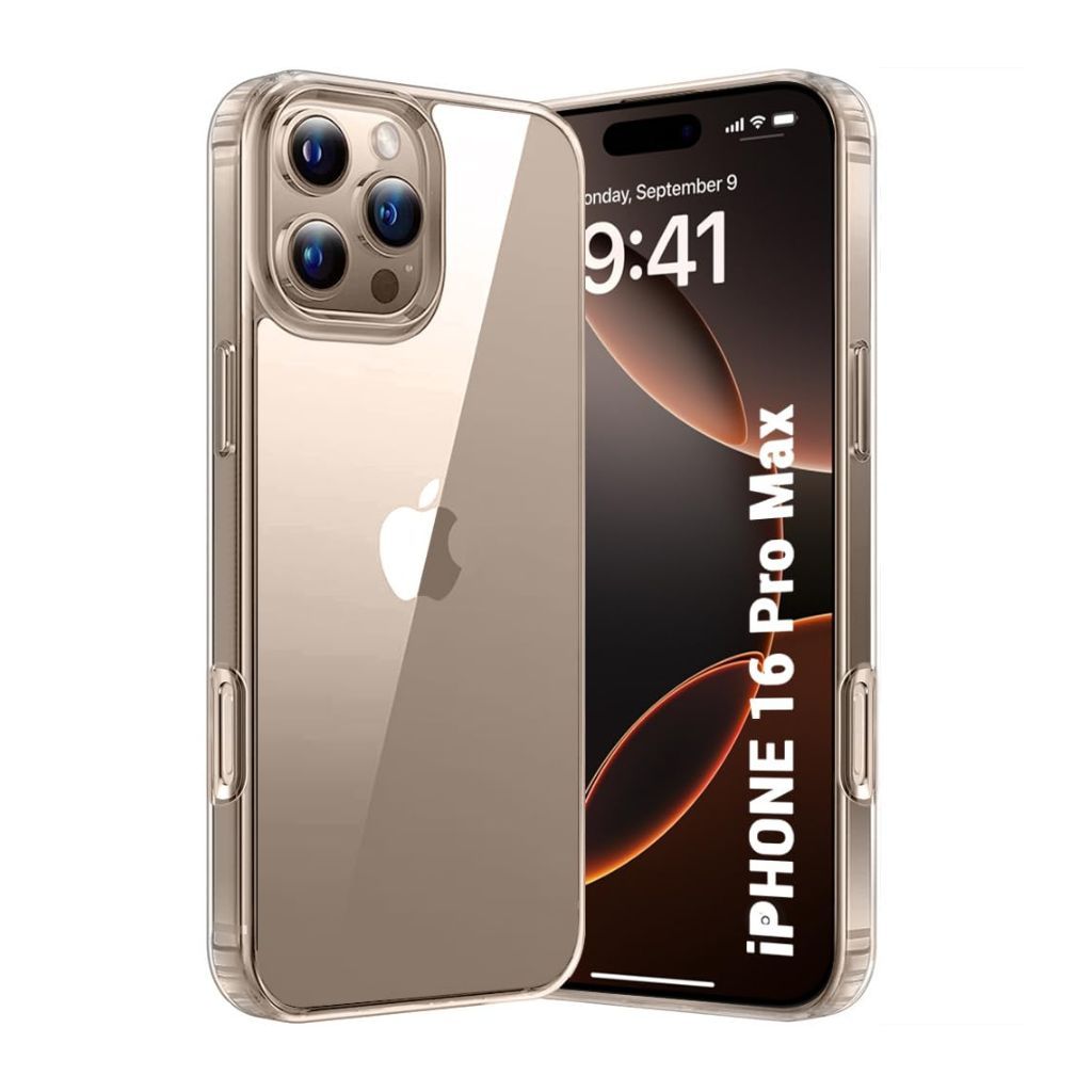 V3Deals Premium Hard Transparent Back Cover Compatible with iPhone 16 Pro Max | Military Grade Shockproof Protection | Non-Yellowing Clear PC Back | Precise Cutouts & Slim Fit (iPhone 16 Pro Max)