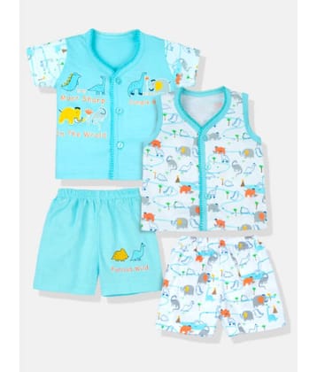 mustmom - Yellow Cotton Unisex T-Shirt & Shorts ( Pack of 2 )