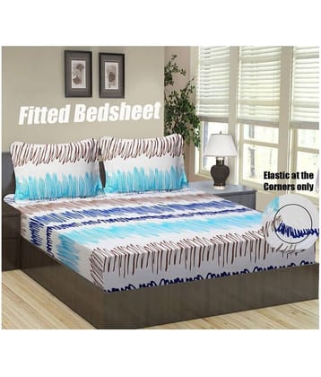 Home Candy Microfibre Abstract 1 Bedsheet with 2 Pillow Covers - Multi