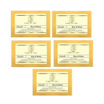 Khadi Natural Rose & Honey With Rose Petals Soap Combo Pack Of 5 – 100gm Each