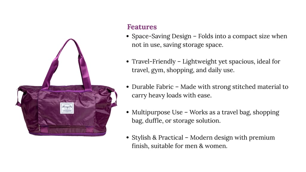 Folding Bag 1 Piece Each