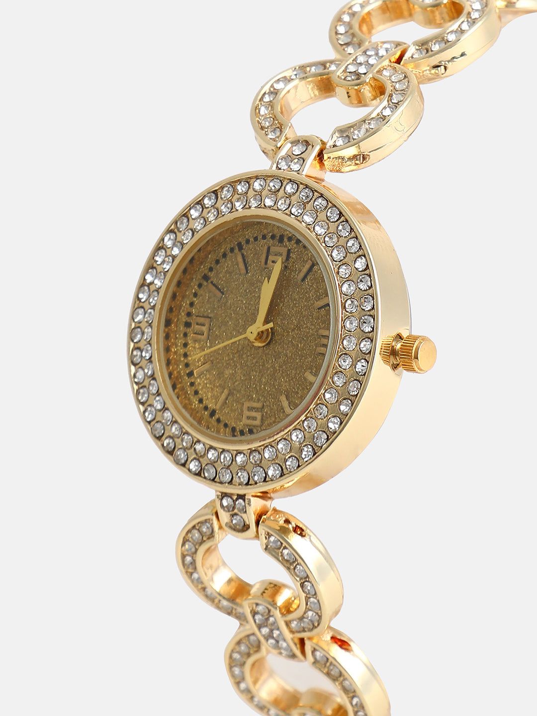 The Embellished Link Round Watch-Watches