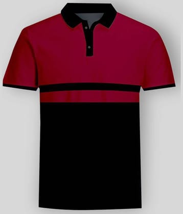 Veirdo Pack of 1 Cotton Blend Regular Fit Colorblock Half Sleeves Men's Polo T Shirt ( Black )