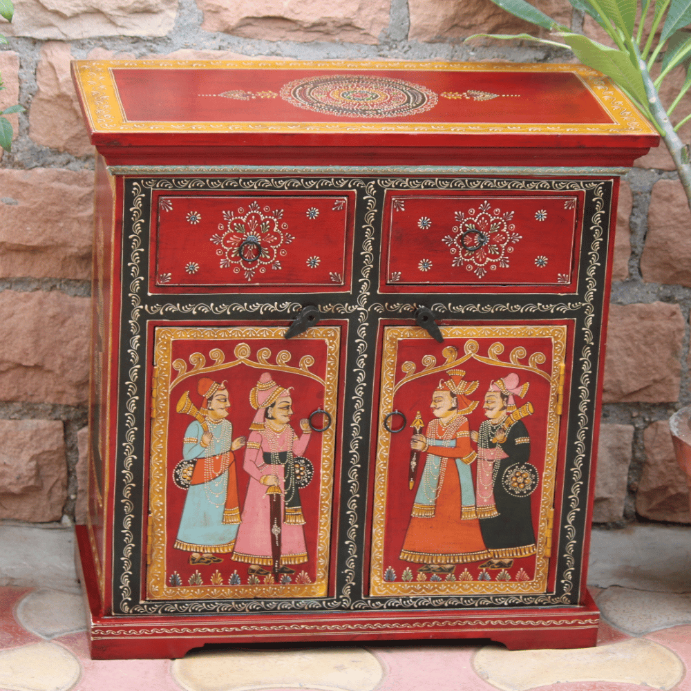 Wooden Painted Storage Cabinet-Side Desk Bedside