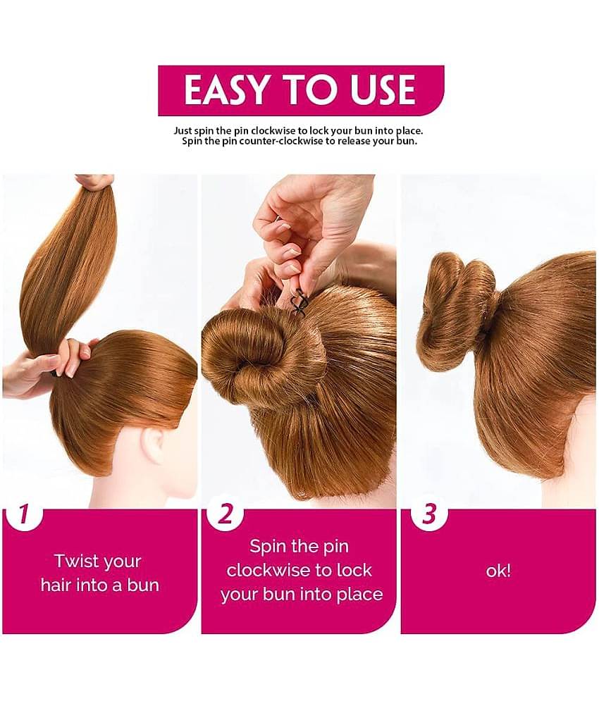 FOK 10 PC Black Spiral Twist Hair Pins Bun Stick DIY Hair Style Fit For All Hair Type