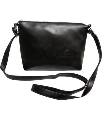 Leather Land Sling Bag Faux Leather Set of 1 ( Black )