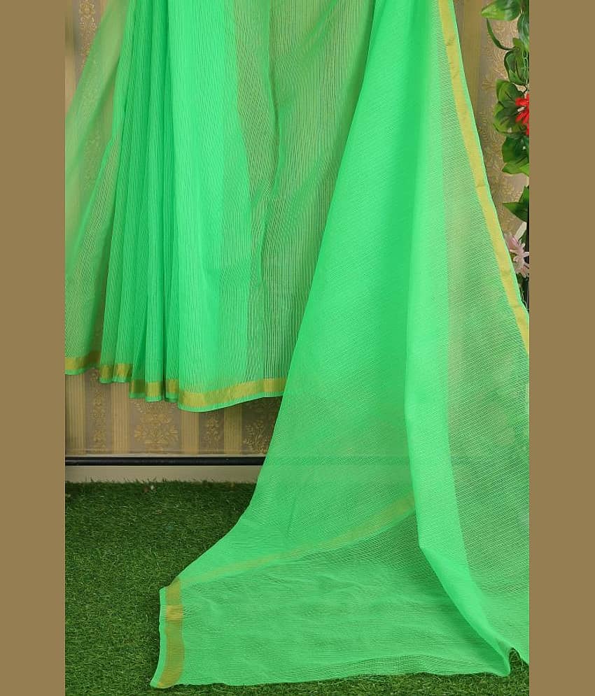 Sadhvi Art Silk Printed With Unstitched Blouse Piece ( Green )