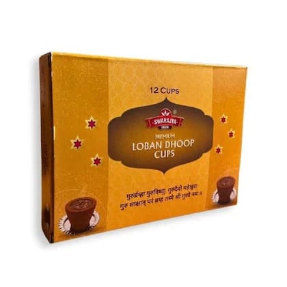 Swarajya India Premium Loban Dhoop Cups for Pooja | Long-Lasting Fragrance | 24 Pieces | Pack of 2 (12 Cups Each) Swarajya India Premium Loban Dhoop Cups for Pooja | Long-Lasting Fragrance | 24 Pieces | Pack of 2 (12 Cups Each)