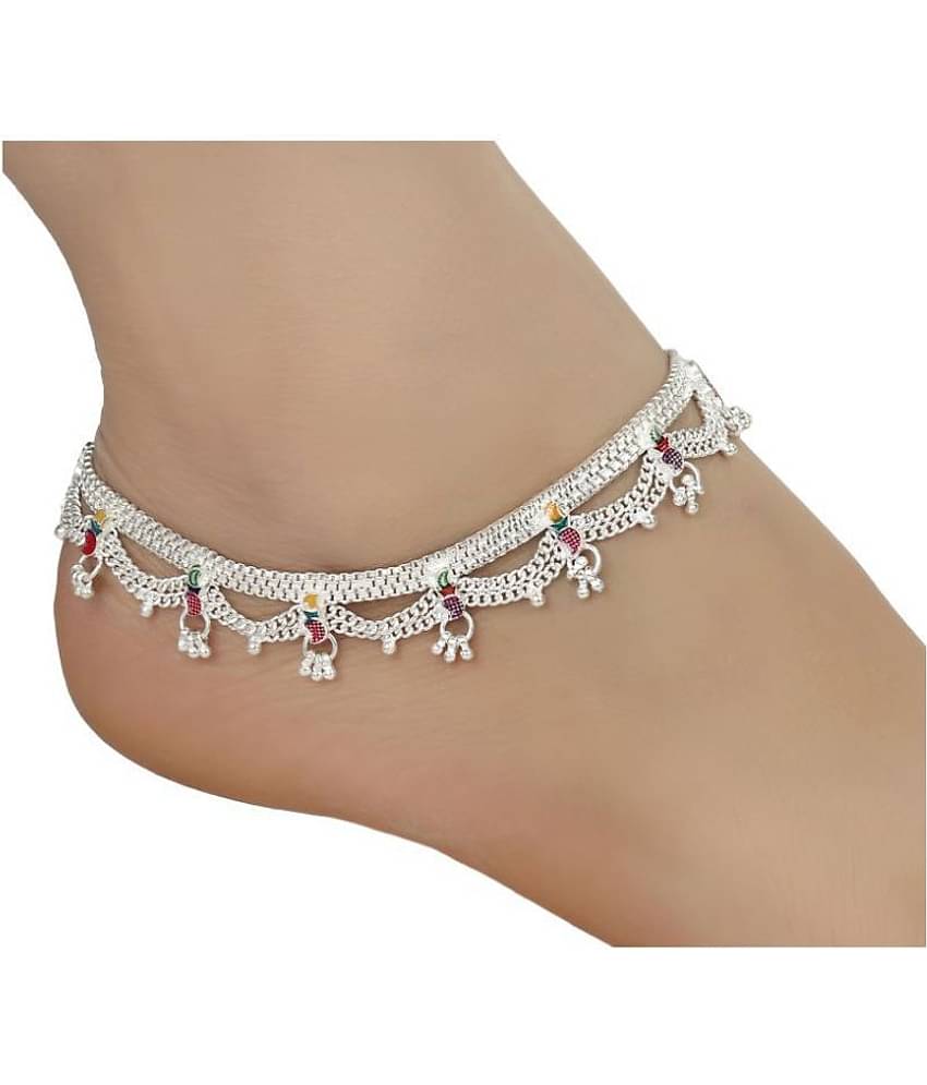 AanyaCentric - Silver Anklets ( Pack of 1 )