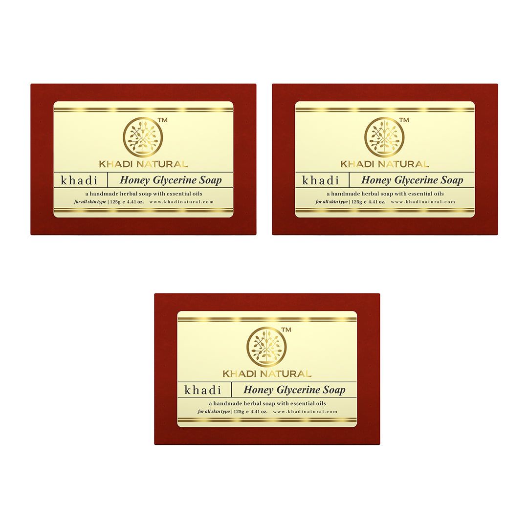 Khadi Natural Honey Glycerine Soap Combo Pack Of 3 – 125gm Each