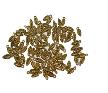Golden ball dangle charms beads latkan jhumki/Necklace and Bangle metal beads for Jewellery Making. LOOP-011-Per Packet of Approx 200 Pcs (100 Gram) / 12X4 MM
