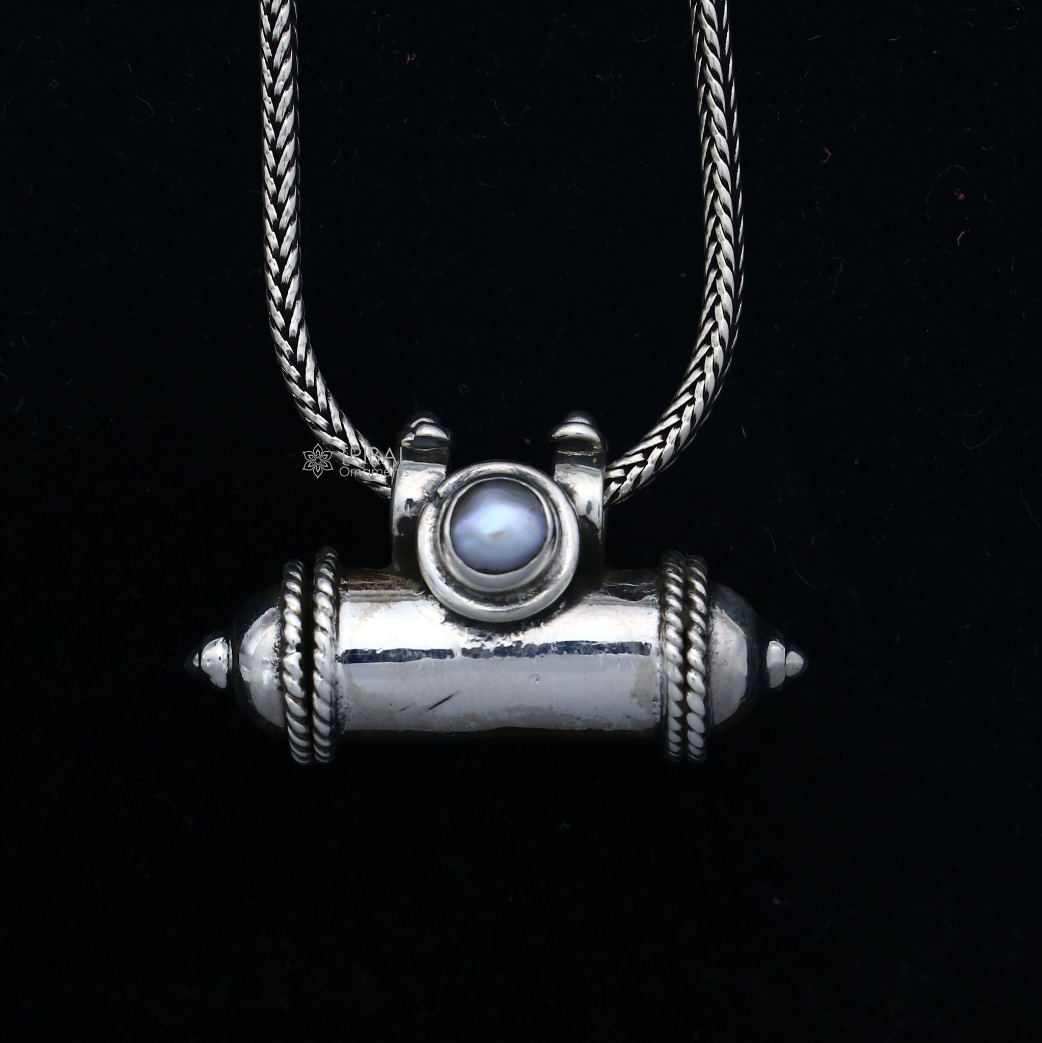 925 Sterling silver handmade vintage customized design amulet pendant, box pendant, container pendant, mantra box, silver tabiz nsp849-only pendant