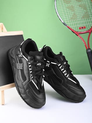 Woakers Black synthetic leather Lace up Causal ShoesforMen - UK9